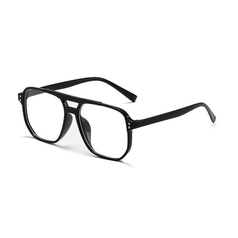 Wholesale Square frame sunglasses UV protection retro marine lenses double beam rice nail aviator sunglasses